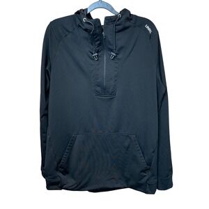 UNRL Mens Black 1/2 Zip Pullover Hoodie Sweatshirt Long Sleeve Size M